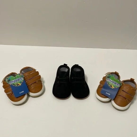 Myggpp | Shoes | 3 Pair Baby Shoes 2 Tan Myggpp Black Bootie  display picture 1